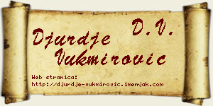 Đurđe Vukmirović vizit kartica